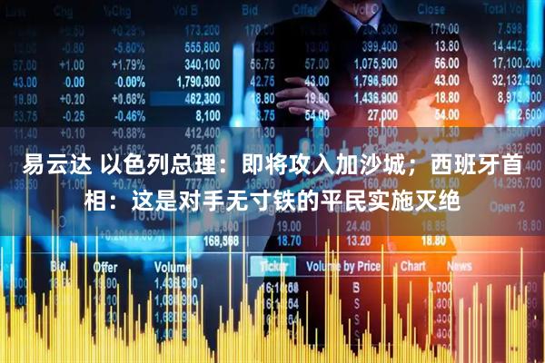 易云达 以色列总理：即将攻入加沙城；西班牙首相：这是对手无寸铁的平民实施灭绝