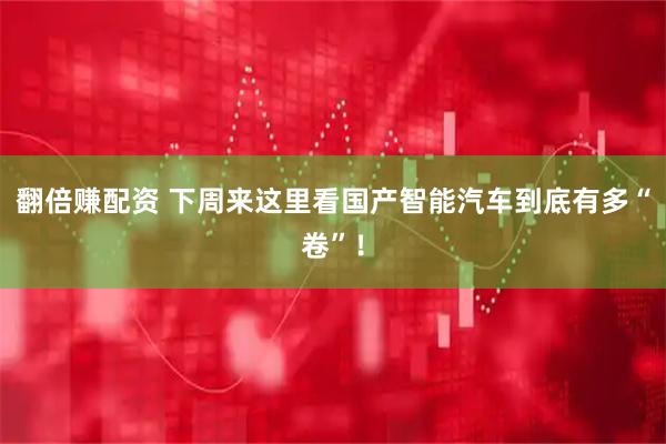 翻倍赚配资 下周来这里看国产智能汽车到底有多“卷”！